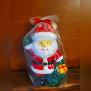 Vintage NIP NWT molded Santa with toy bag candle